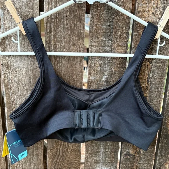 Brooks Moving Comfort Fiona Sports Bra NWT In Black Sz 34C - Picture 7 of 13